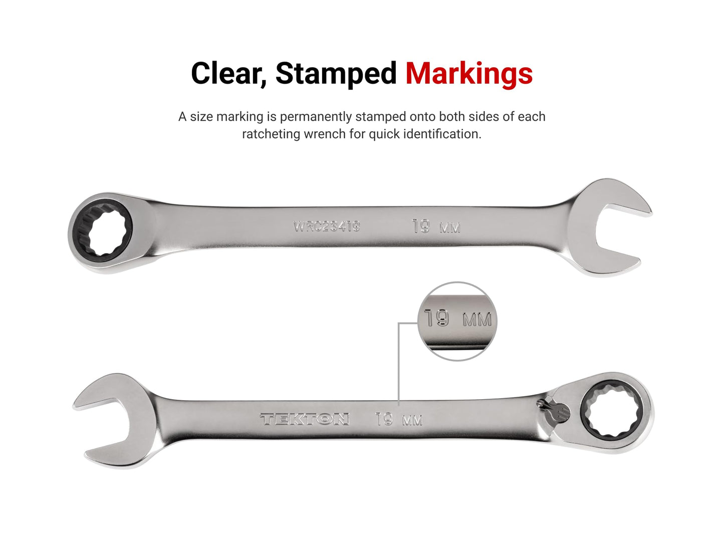 TEKTON Reversible 12-Point Ratcheting Combination Wrench Set with Modular Organizers, 15-Piece (1/4-1 in.) | WRC94301