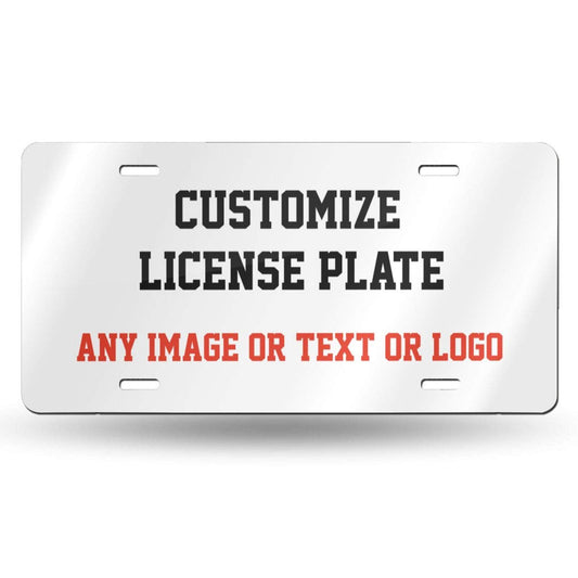 Custom License Plate, Personalized Aluminum Frames Cover Decorative Front Car Tag with Pictures Text Logo Image, Metal Vehicle Plate for Car, Truck 6 X 12 Inches