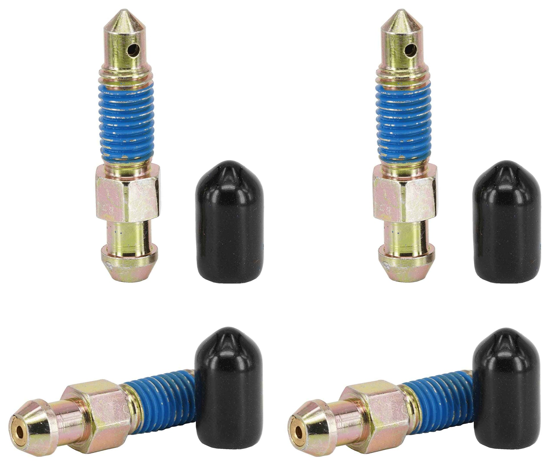 Dsnaduo 4 PCS Speed Bleeder, Bleeder Valve, Brake Bleeder Screws, Quick Bleeders with Dust Caps, M7x1.0-34.5mm, H9411-4, 105400, 639570