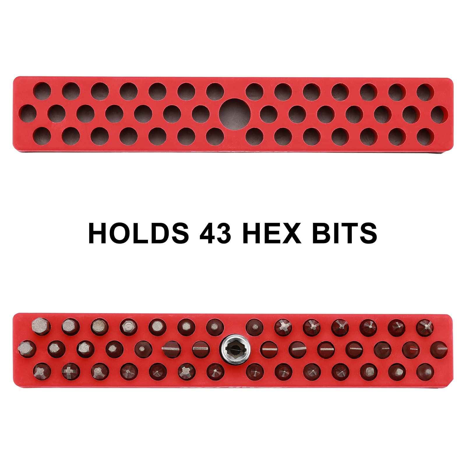 Mayouko 3PCS 1/4" Magnetic Hex Bit Holder Rack Organizer, 129 Holes, 1/4-Inch Drill Bit Holder, 3 Racks, Magnetic Bit Holder with Magnet Base for Screwdriver Bits