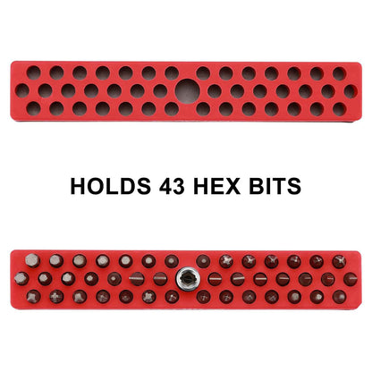 Mayouko 3PCS 1/4" Magnetic Hex Bit Holder Rack Organizer, 129 Holes, 1/4-Inch Drill Bit Holder, 3 Racks, Magnetic Bit Holder with Magnet Base for Screwdriver Bits
