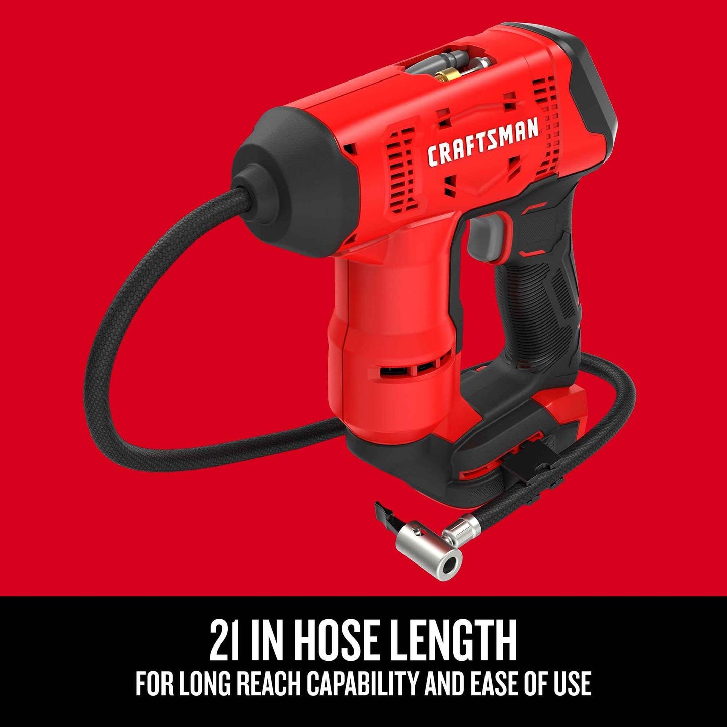 CRAFTSMAN V20 Air Compressor Portable, Cordless Tire Inflator, Up To 150 PSI Tire Pump, with Digital Pressure Gauge, Tool Only (CMCE521B)