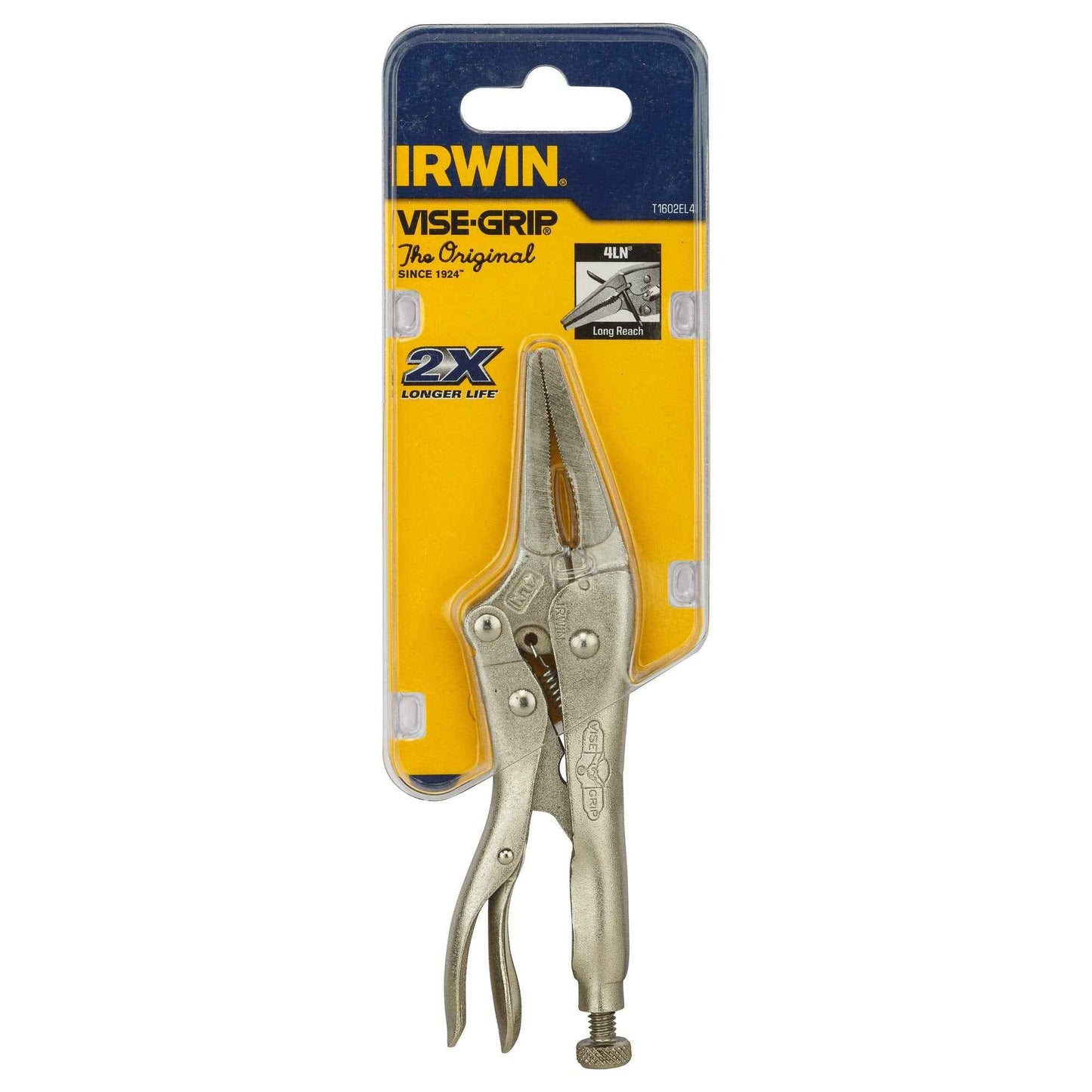 IRWIN VISE-GRIP Original Locking Pliers, Long Nose, 4-Inch (1602L3), 100mm