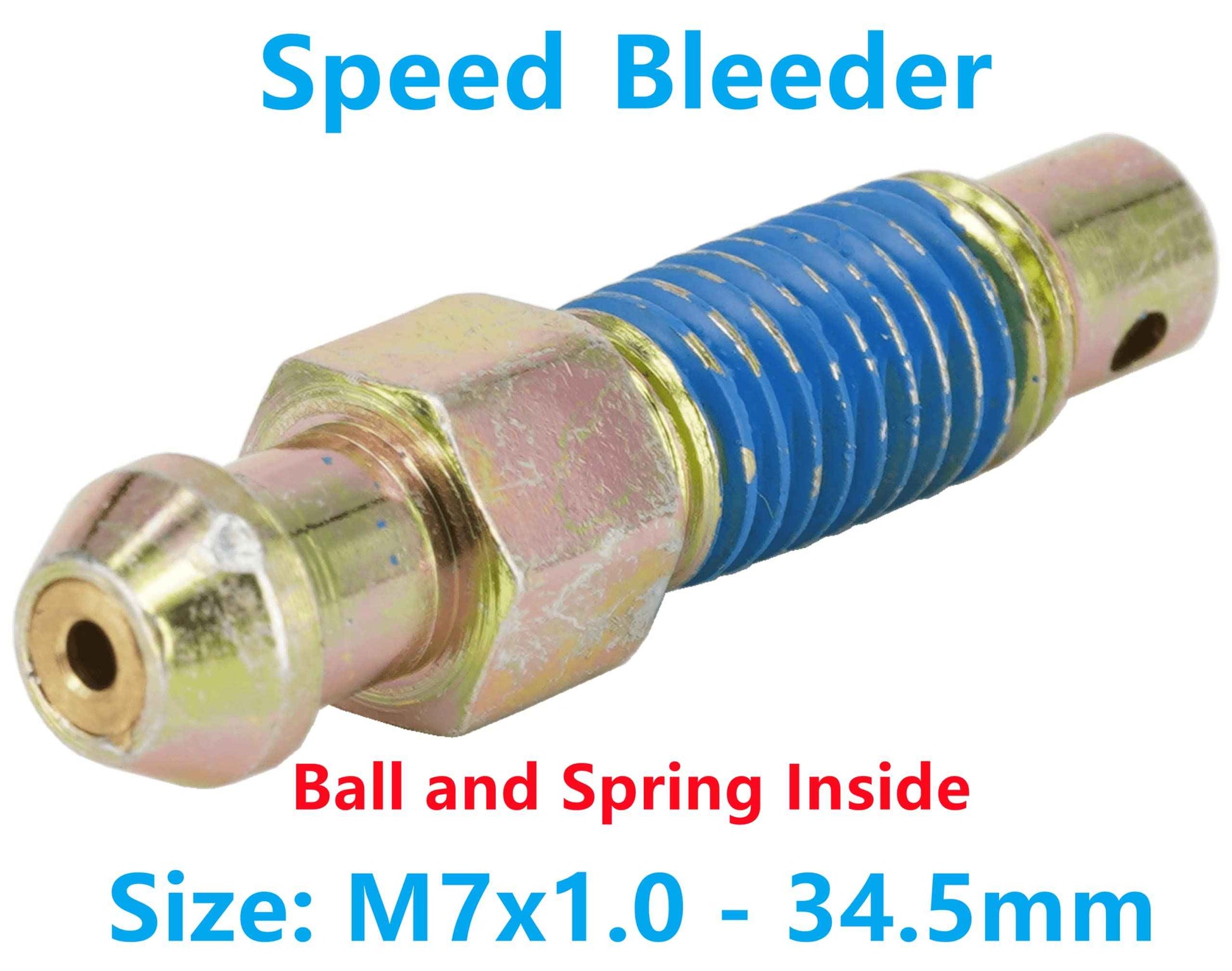 Dsnaduo 4 PCS Speed Bleeder, Bleeder Valve, Brake Bleeder Screws, Quick Bleeders with Dust Caps, M7x1.0-34.5mm, H9411-4, 105400, 639570