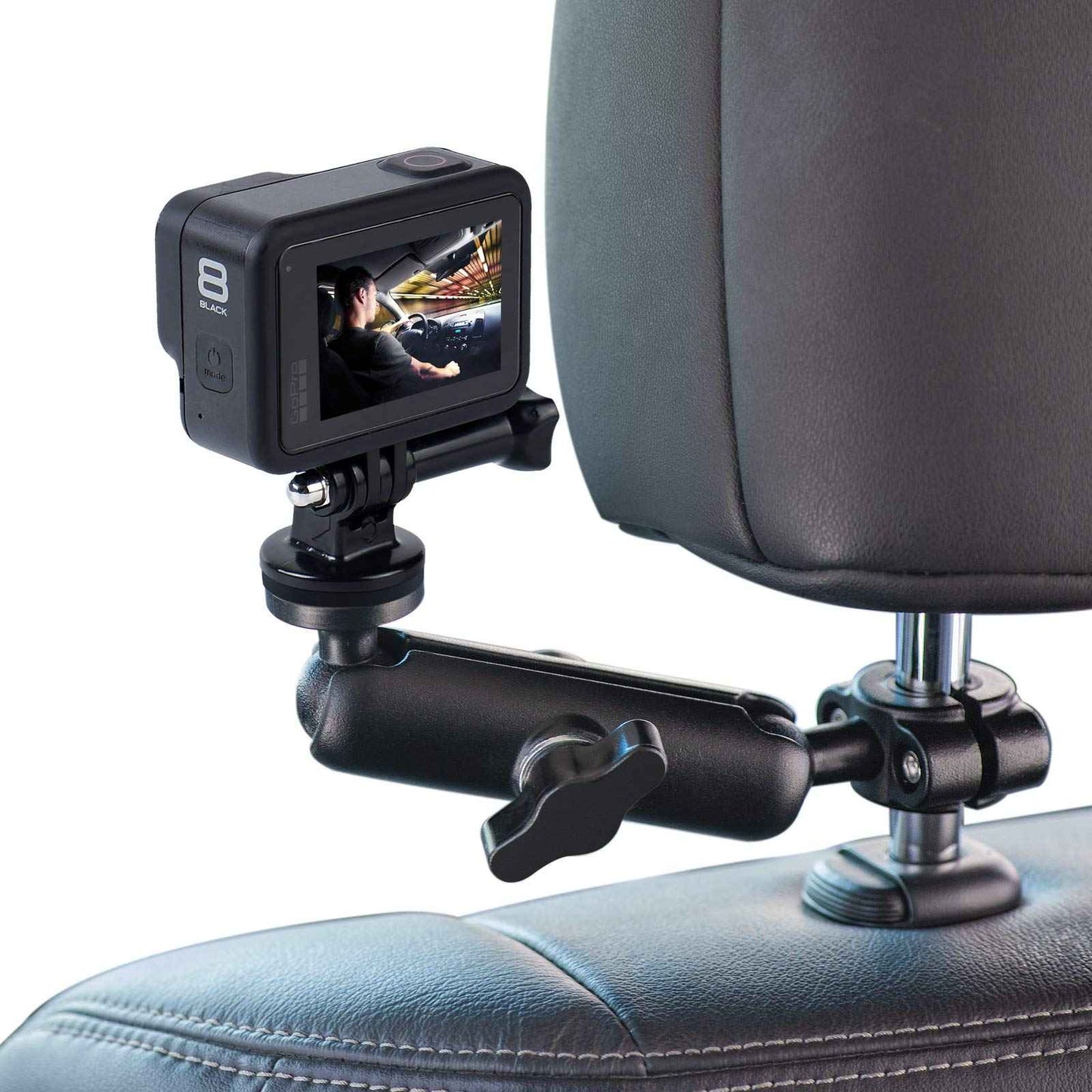 WADAHEFA 360° Rotating Sports Camera Bracket, Motorcycle Rearview Mirror, car seat mounting Bracket, Used for Go Pro Hero5/6/7/8/9 + Sports Camera Accessories.