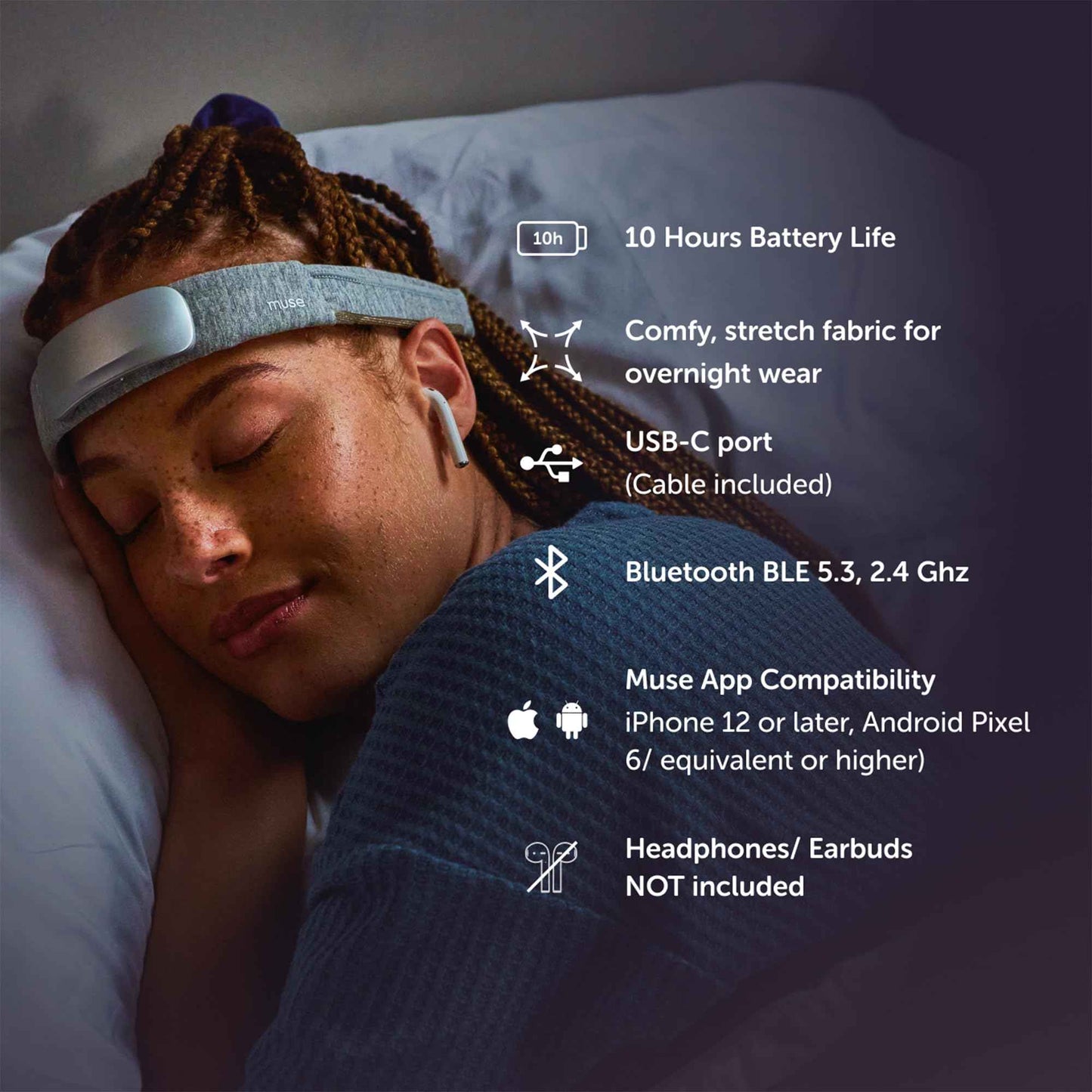 Muse S Athena: The Brain Sensing Headband - Neurofeedback Devices for Meditation Tracking & Monitoring - Multi Sensor Biofeedback Devices with Sound Feedback Guidance - Carbon (Dark Grey)