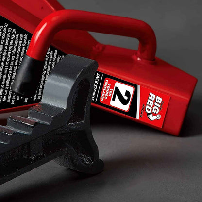 BIG RED AT42002R-3 Torin Jack Stands (1 Pair): Exceptional Use for Cars, Sedans, and Most Automobiles - 2 Ton (4,000 lb.) Capacity, Red