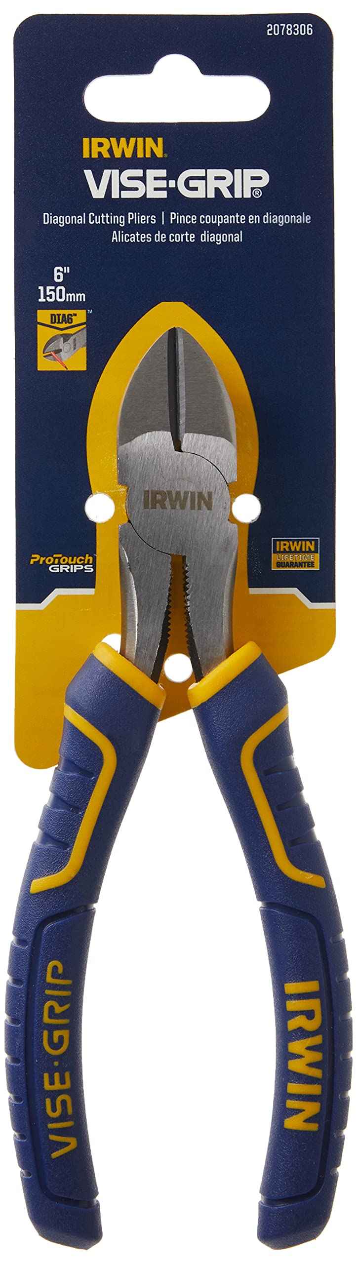 IRWIN VISE-GRIP Diagonal Cutting Pliers, 6", 2078306