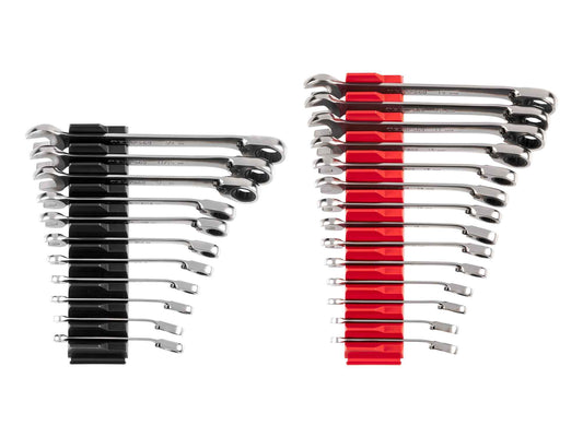 TEKTON Reversible 12-Point Ratcheting Combination Wrench Set with Modular Organizers, 25-Piece (1/4-3/4 in., 6-19 mm) | WRC94304