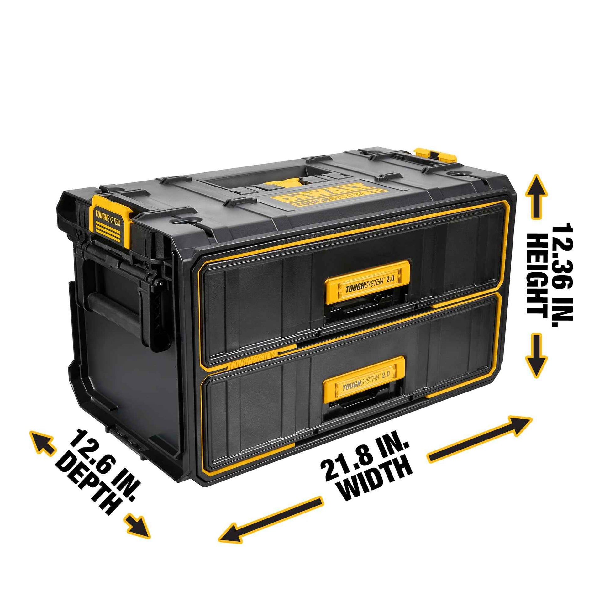 DEWALT ToughSystem Tool Box, 2.0 Two-Drawer, 21.8in. (DWST08320)