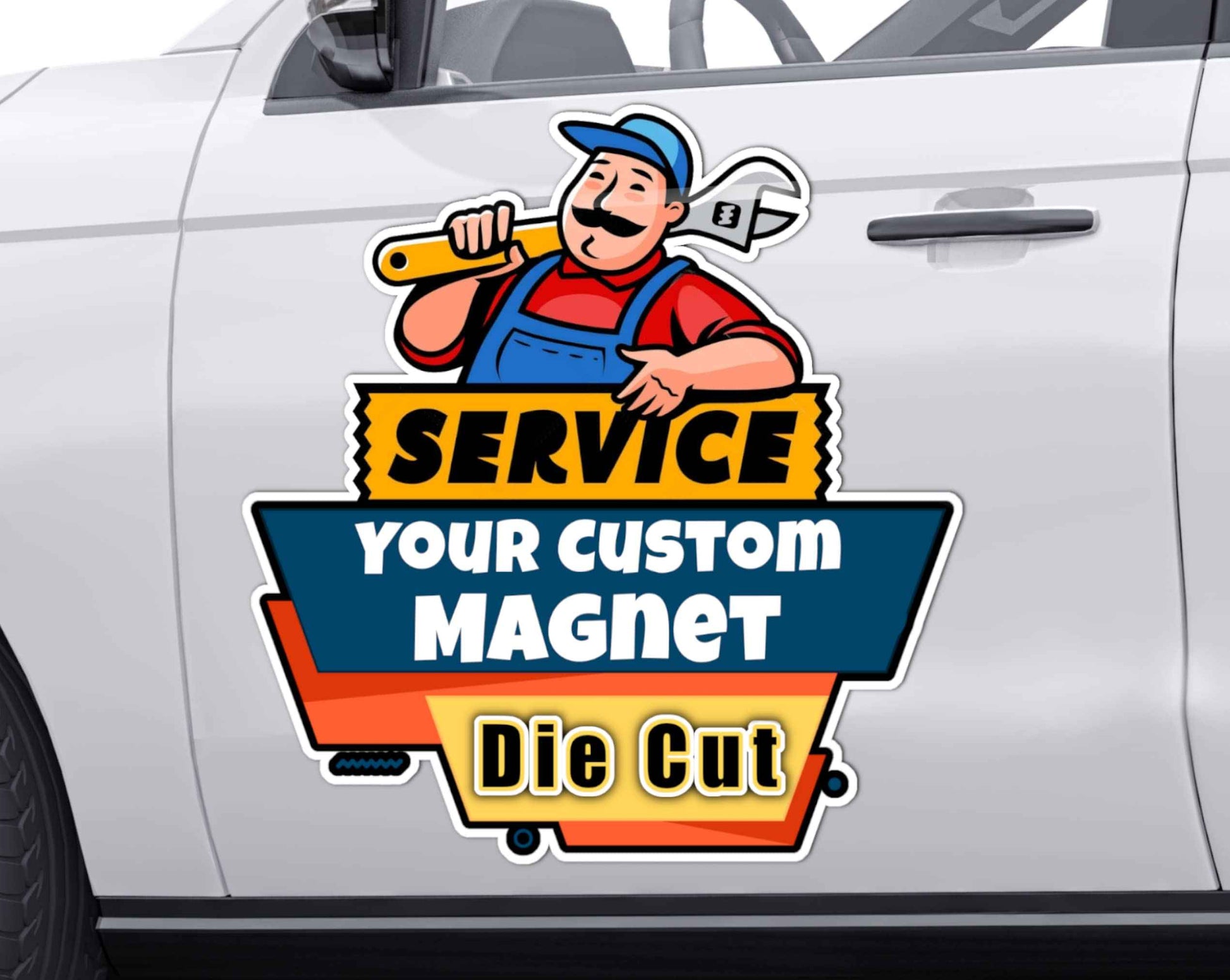 Die Cut Custom Car Magnet Sign | Personalized Logo for Your Car Van Truck | Advertise Your Business Vehicle Magnetic | Professionally Printed | Crafted in USA | Choose Your Text Logo