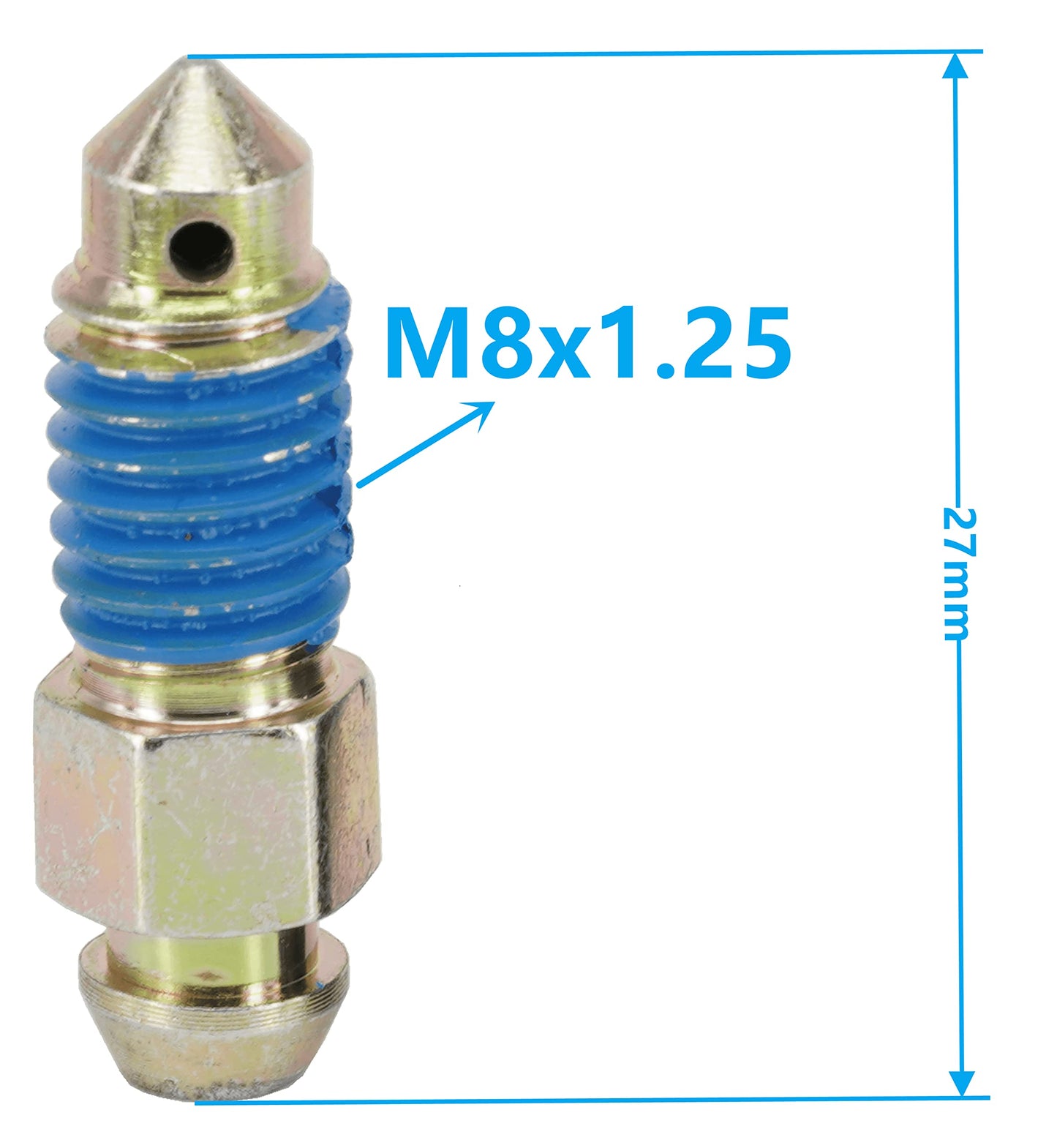 Dsnaduo 4 PCS Speed Bleeder,Bleeder Valve,Brake Bleeder Screws,Quick Bleeders with Dust Caps M8x1.25-27mm, H9405-4, H9422-4, 105182, 639520