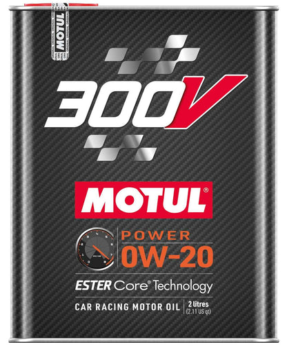 Motul 110813 300V 0W-20 POWER Car Racing Motor Oil Full Synthetic Engine Lubricant 2 Liter High Performance 4-Stroke Ester Core