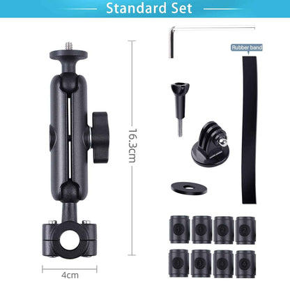 WADAHEFA 360° Rotating Sports Camera Bracket, Motorcycle Rearview Mirror, car seat mounting Bracket, Used for Go Pro Hero5/6/7/8/9 + Sports Camera Accessories.