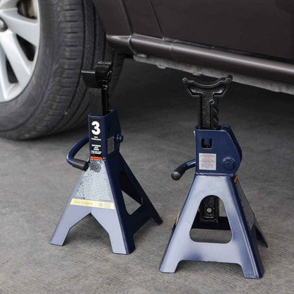 BIG RED AT43202UR Torin Steel Heavy Duty Tall High-Lifting Jack Stands for All Automotive: 6,000 lbs (3 Ton) Capacity - 1 Pair, Blue