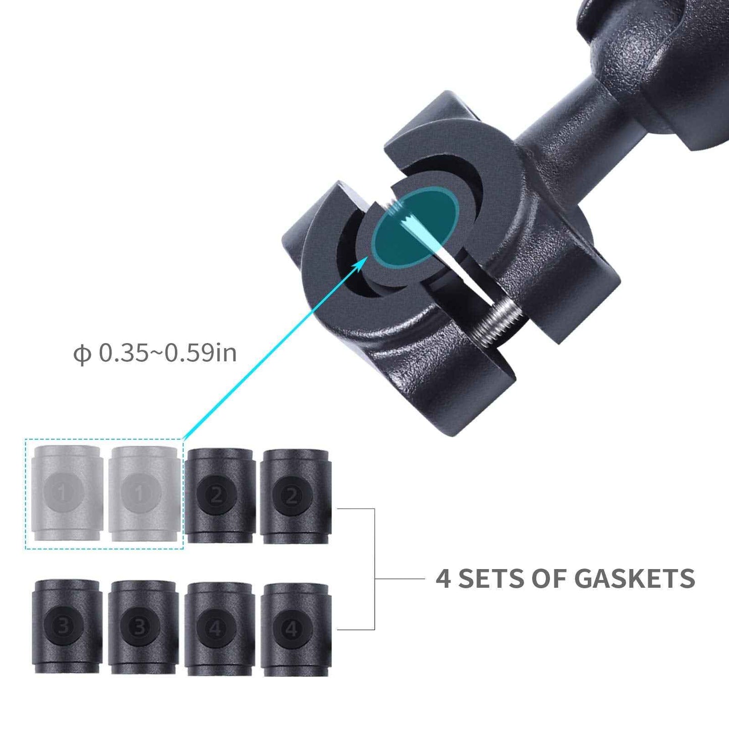 WADAHEFA 360° Rotating Sports Camera Bracket, Motorcycle Rearview Mirror, car seat mounting Bracket, Used for Go Pro Hero5/6/7/8/9 + Sports Camera Accessories.