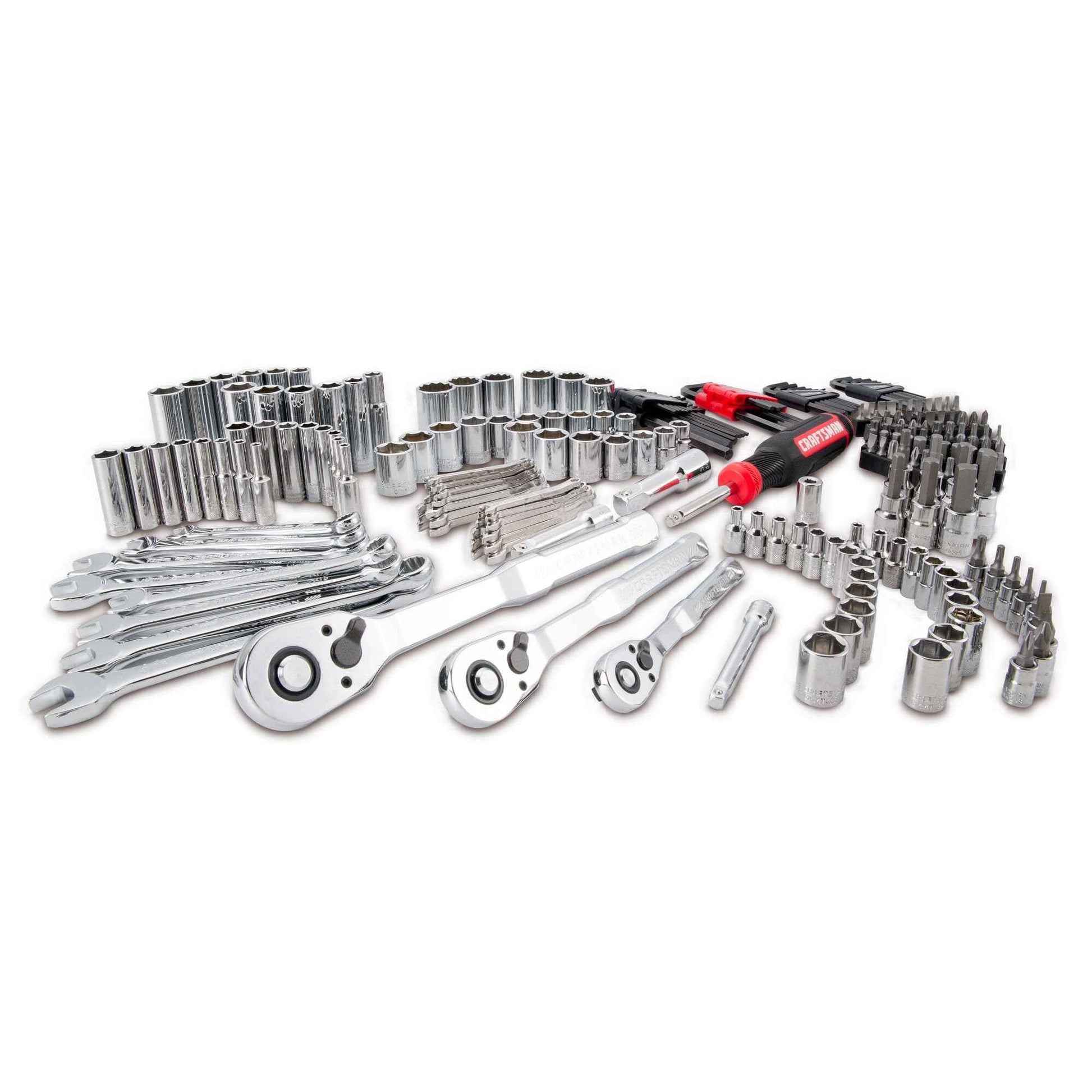 Craftsman Socket Set with Case VERSASTACK 230 Pcs Mechanics Tool Set, 1/4 in, 3/8 in, and 1/2 Drive, Standard and Deep Socket Set, Short and Long Arm Hex Keys (CMMT45306)