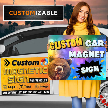 Custom Car Magnet with Your Logo ║ Advertise Your Business Vehicle Magnetic ║ Professionally Printed for Your Car Van Truck ║ Reflective Option Available║ We Print All Made in The USA