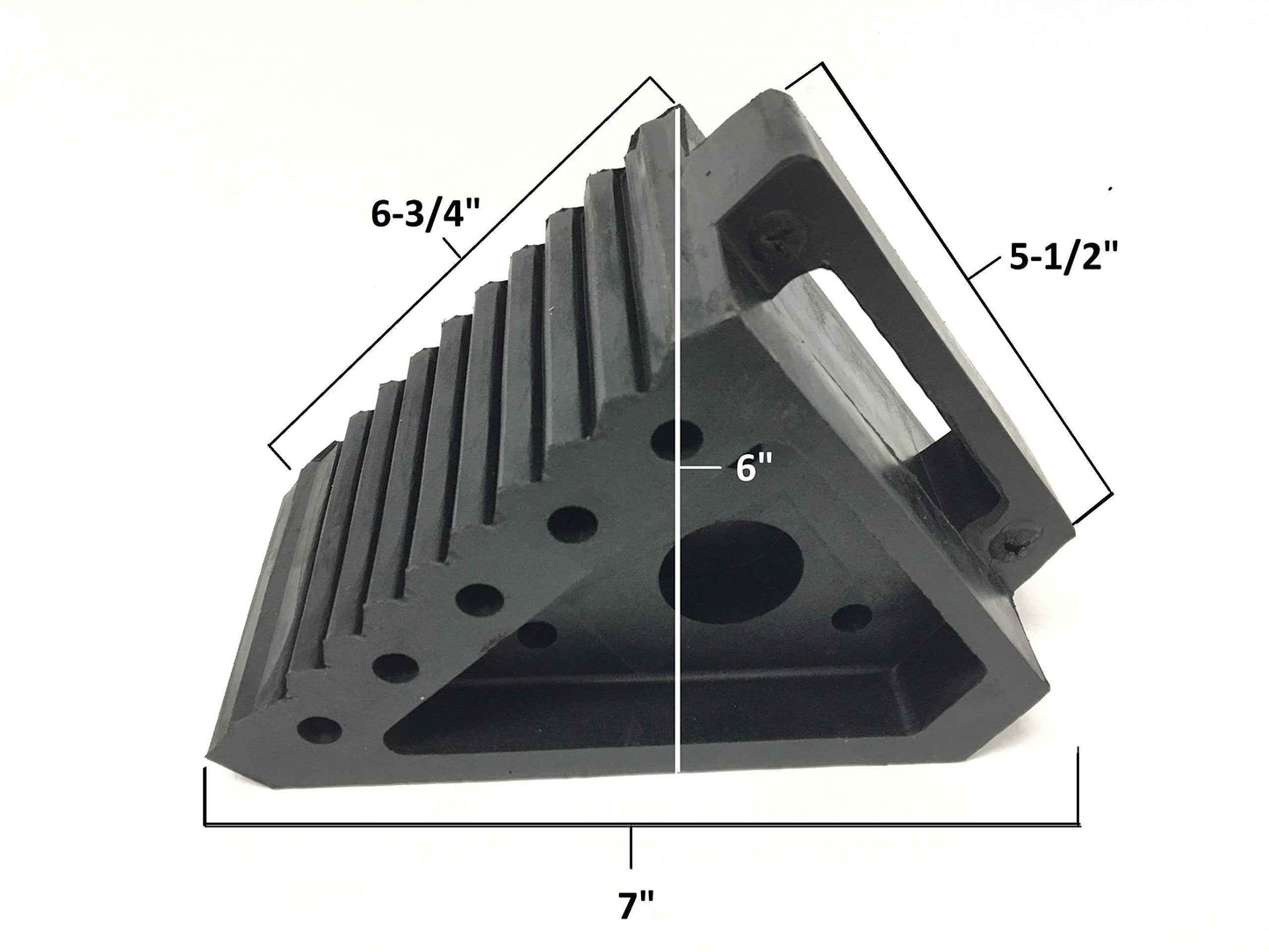MAXXHAUL 70472 Solid Rubber Heavy Duty Black Wheel Chock 2-Pack, 8" x 4" x 6"
