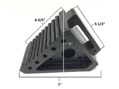 MAXXHAUL 70472 Solid Rubber Heavy Duty Black Wheel Chock 2-Pack, 8" x 4" x 6"