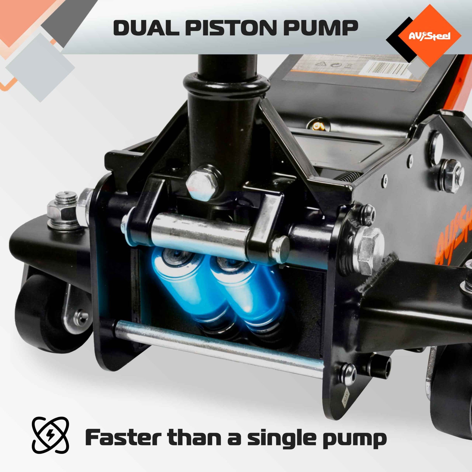 AV Steel Low Profile Floor Jack 3 Ton (6600 lbs), Heavy Duty Hydraulic Jack for Car, Heavy-Duty Floor Jack with Dual Pistons Quick Lift Pump, Car Floor Jack with Lifting Range 3-1/8'' to 19-7/8''