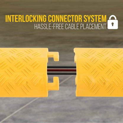 Pyle Durable Cable Ramp Protective Cover - 2,000 lbs Max Heavy Duty Drop Over Hose & Cable Track Protector, Safe in High Walking Traffic Areas - Cable Concealer for Outdoor & Indoor Use PCBLCO19