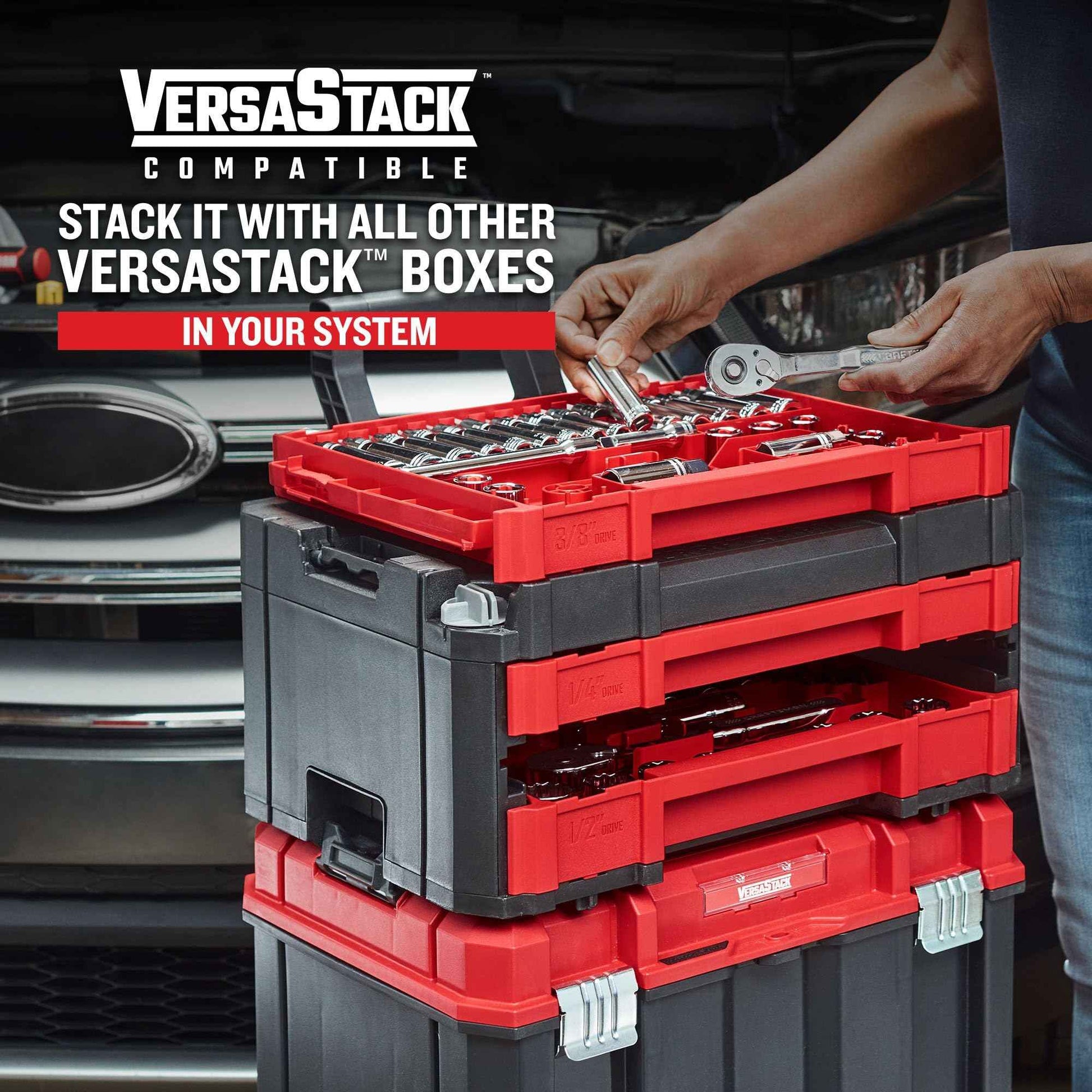 Craftsman 262-Piece Mechanic Tool Set with 3-Drawer VERSASTACK Tool Box, SAE and Metric Socket Set with Combination Wrenches and Spark Plug Sockets (CMMT45309)
