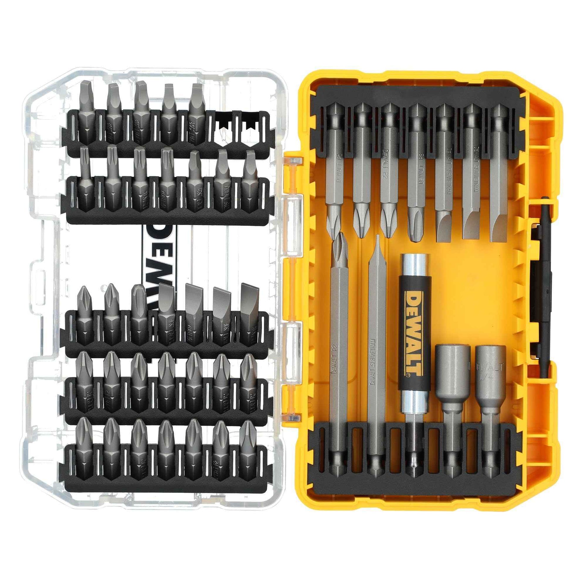 DEWALT Screwdriver Bit Set with Tough Case, 45-Piece (DW2166), Grey/Silver Screwdriving Set with Tough Case