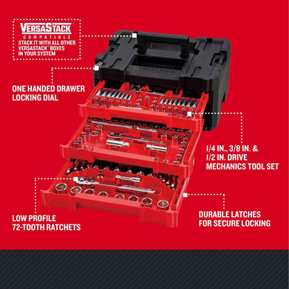Craftsman 262-Piece Mechanic Tool Set with 3-Drawer VERSASTACK Tool Box, SAE and Metric Socket Set with Combination Wrenches and Spark Plug Sockets (CMMT45309)