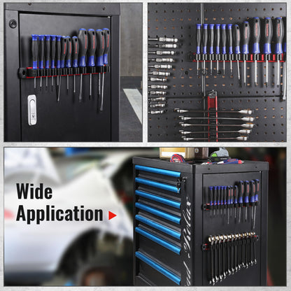 WORKPRO Magnetic Screwdriver Organizer and Wrench Organizer, Aluminum Rail Magnetic Tool Organizer, Tool Holder, Toolbox Organization, 24-Slot Screwdriver and Wrench Holder (Tools not Included)