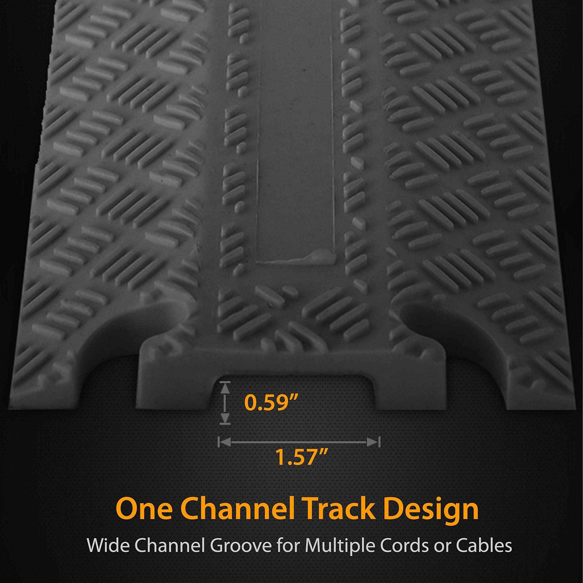 Pyle Durable Cable Protection Ramp Cover - Supports 11000lbs Single Channel Heavy Duty Hose and Cord Track Floor Protection, 39.4” x 5.11” x 0.78” Cable Concealer for Indoor Outdoor Use -PCBLCO101BK