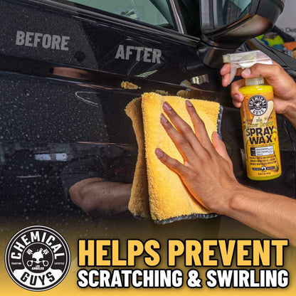 Chemical Guys MIC 506 03 Professional Grade Premium Microfiber Towels, Gold (16 Inch x 16 Inch) (Pack of 3) - Safe for Car Wash, Home Cleaning & Pet Drying Cloths