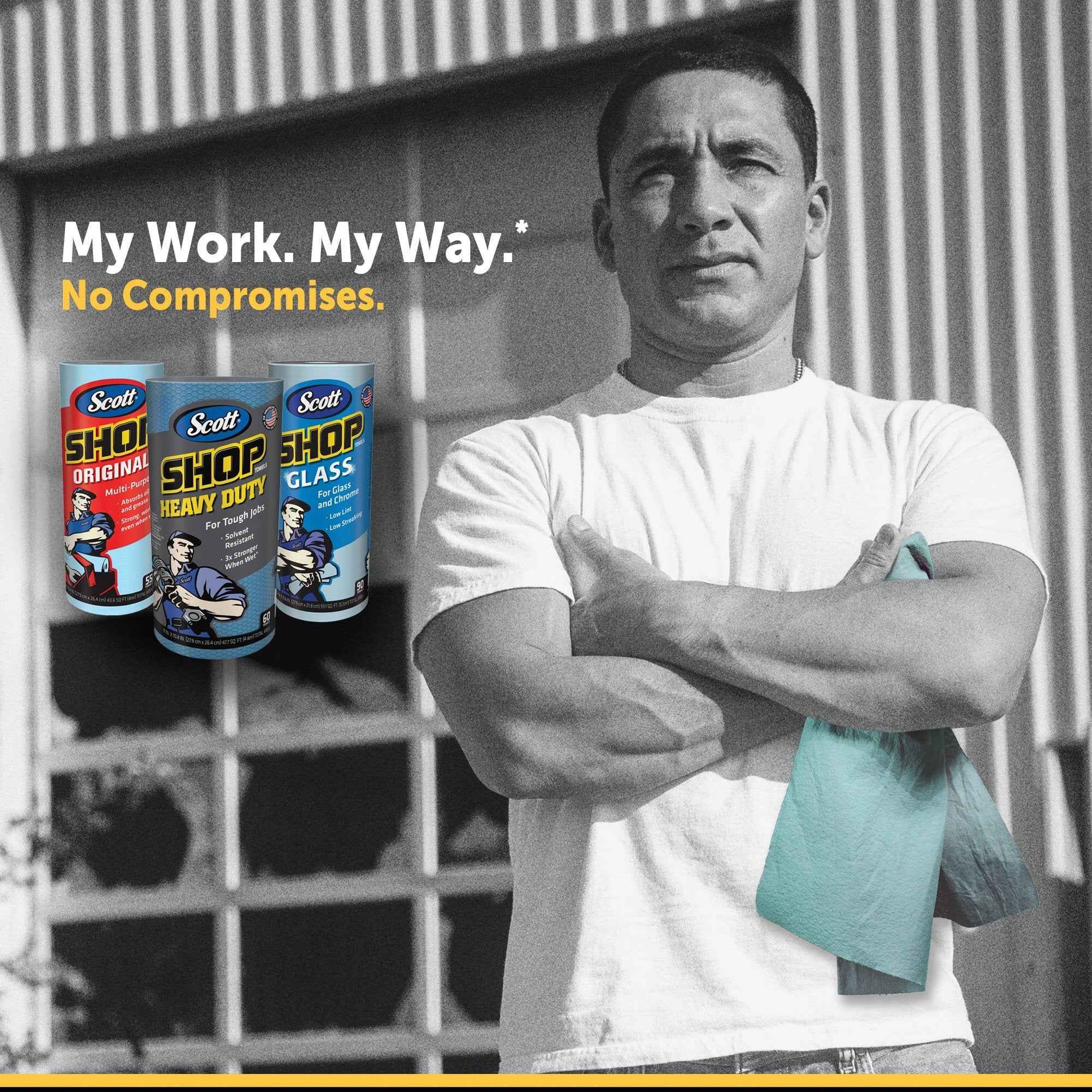 Scott Shop Towels Original (75143), Blue Towel, 9.4'x11' Wipe (30 Rolls of 55 Sheets, 10 Packs/Case, 1,650 Sheet Total)