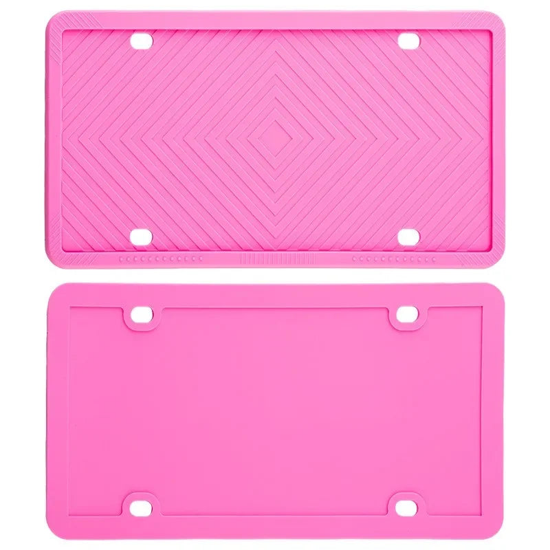 Slide that Plate Cover In and Out with Ease! Slotted Silicone License Plate Frame