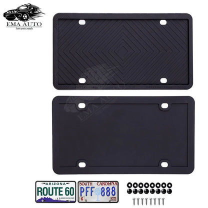 Slide that Plate Cover In and Out with Ease! Slotted Silicone License Plate Frame