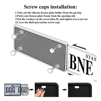 Slide that Plate Cover In and Out with Ease! Slotted Silicone License Plate Frame