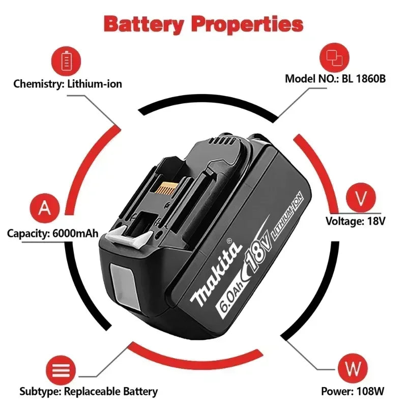 Makita 18V 6.0Ah rechargeable battery
