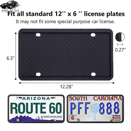 Slide that Plate Cover In and Out with Ease! Slotted Silicone License Plate Frame