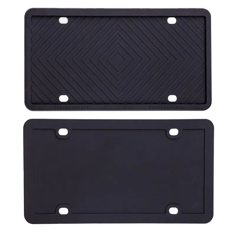 Slide that Plate Cover In and Out with Ease! Slotted Silicone License Plate Frame