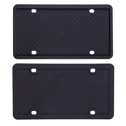 Slide that Plate Cover In and Out with Ease! Slotted Silicone License Plate Frame
