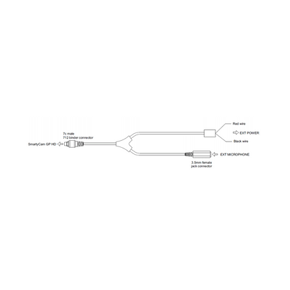 AIM SmartyCam External Power Cable with Microphone Jack - 2m - TrackMindedHPDE™
